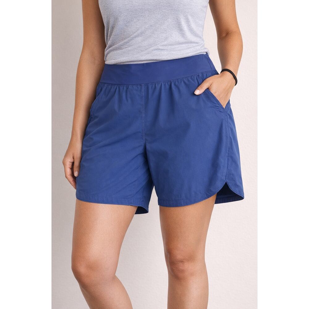 Lands' End Womens Shorts 16W Blue Stretch Athletic Swim Active‎ Lined Plus Size
